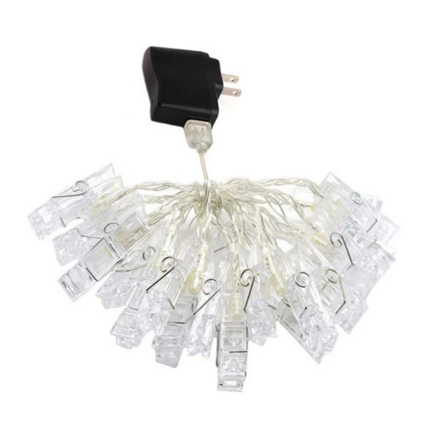 Elegani 40 LED Photo Clip String Lights – 14ft Clear Cable with Large Clips for Bedroom & Dorm Décor