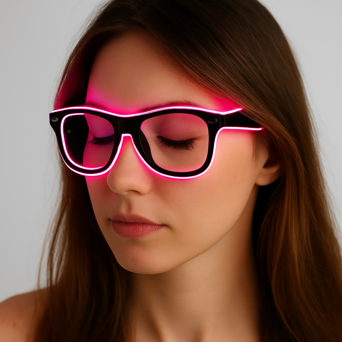 Elegani Pink LED Glow Glasses – Light Up Party Eyewear for Festivals, Birthdays & Night Events