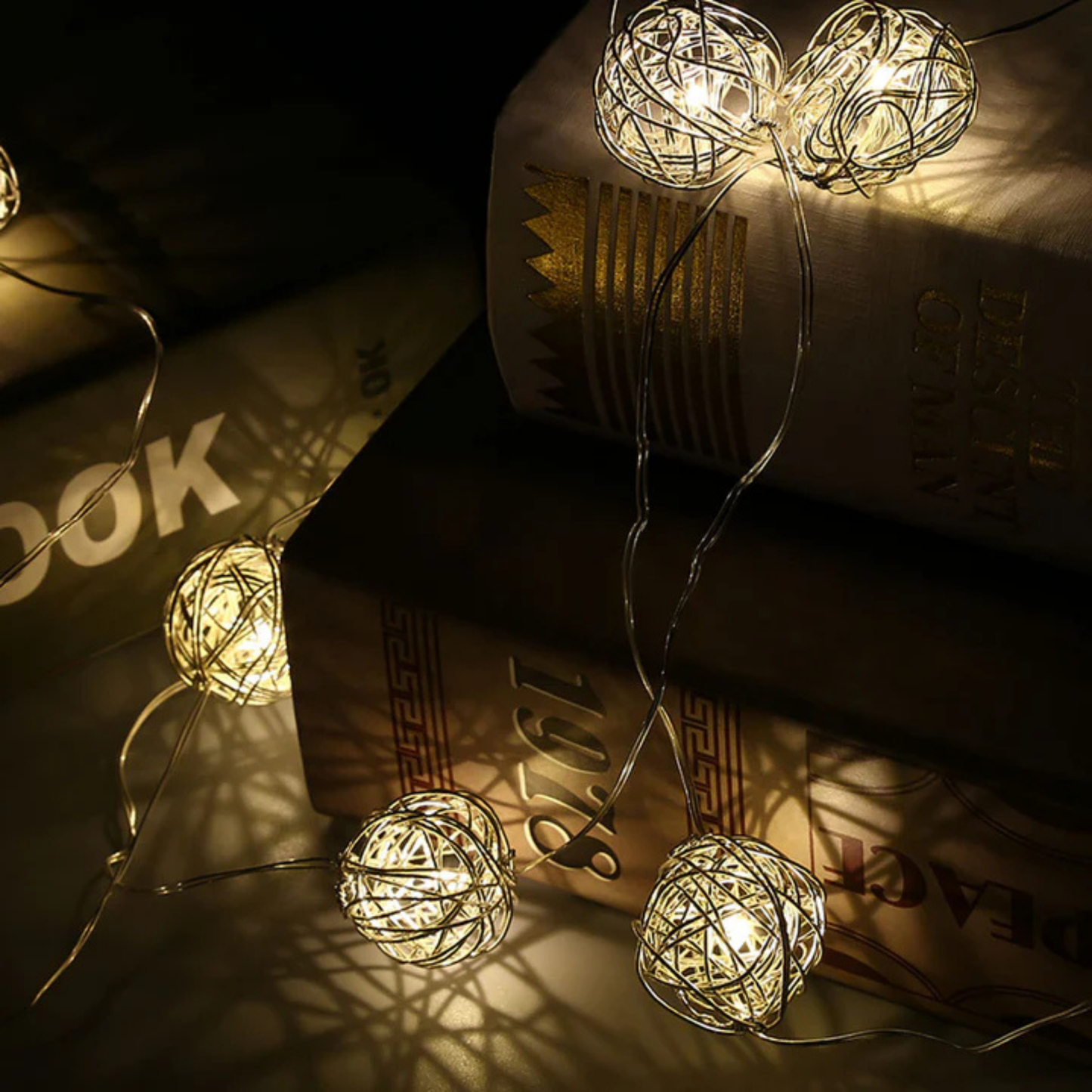 Elegani 10 LED Wire Ball String Light – 3ft Flexible Silver Copper Wire with 12" Lead, Mini Decorative Fairy Lights for Bedroom, Table, and Event Decor (Warm White)