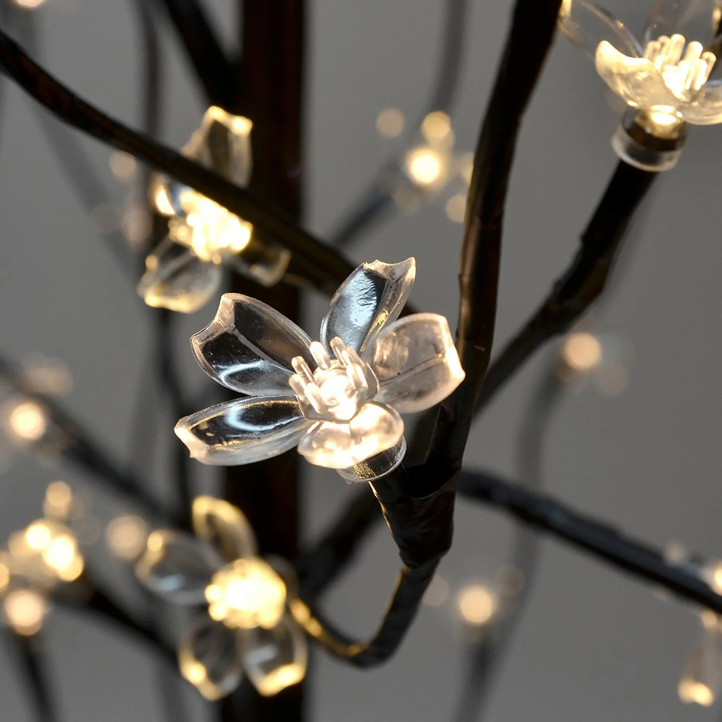 Elegani 2-Pack Lighted Cherry Blossom Tree – 18” Tabletop LED Tree with 24 White Blossoms, Warm White