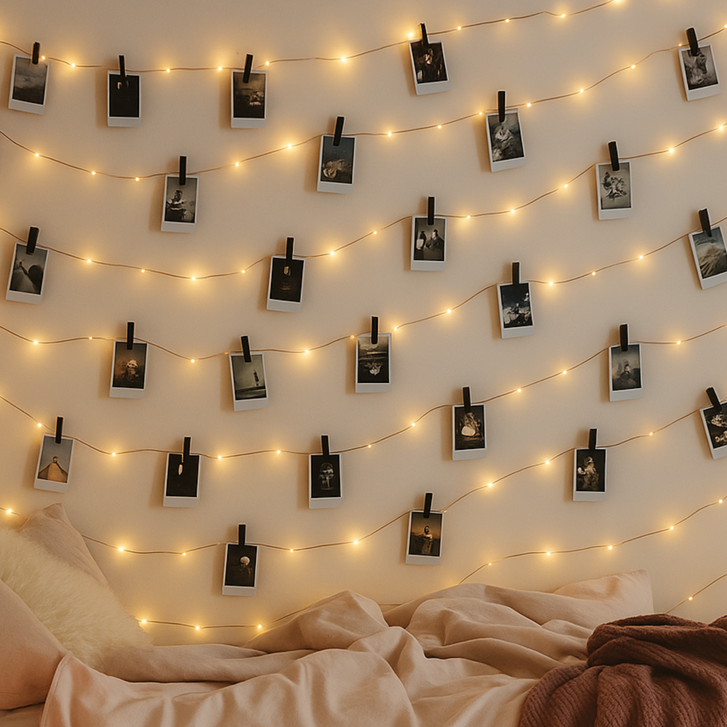 Elegani 36 LED Matte Black Photo Clip String Light – 13FT Display Light with Warm White Glow for Bedroom, Wall Décor, Dorm, Headboard or Office