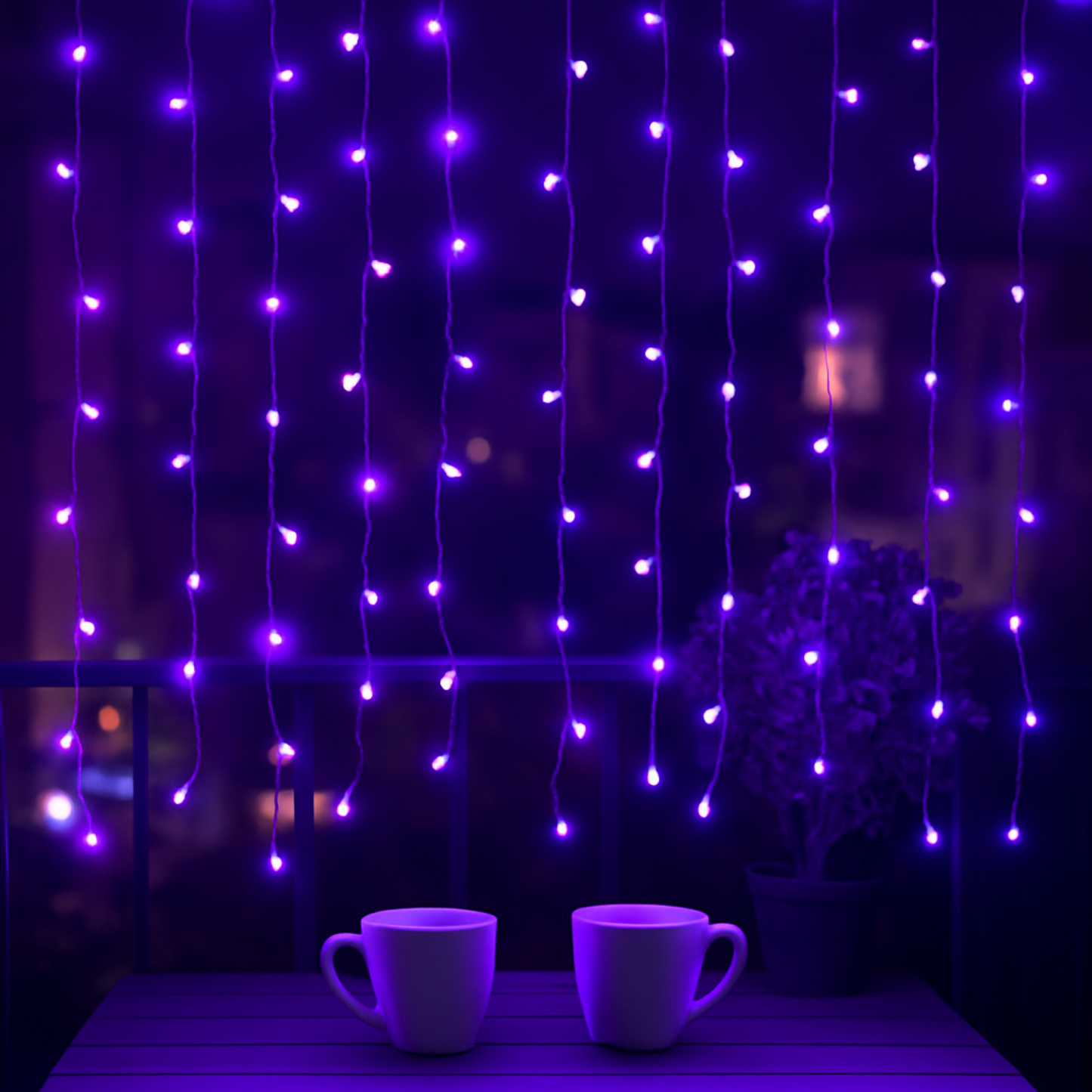 Elegani 100 LED Silver Copper Fairy String Lights – 33ft Plug-In with 4" Spacing, Flexible Wire, Indoor/Outdoor Decorative Lighting for Bedroom, Party, Wedding, and Holiday Décor-Purple