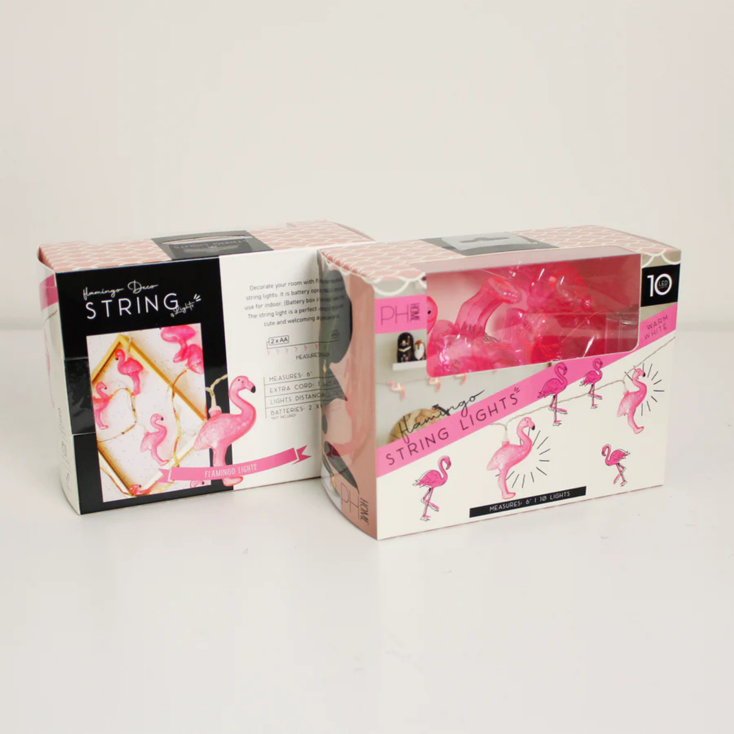 Elegani 10 LED Flamingo String Lights – Warm White Indoor Outdoor Décor for Windows, Gazebos, Deck Railings
