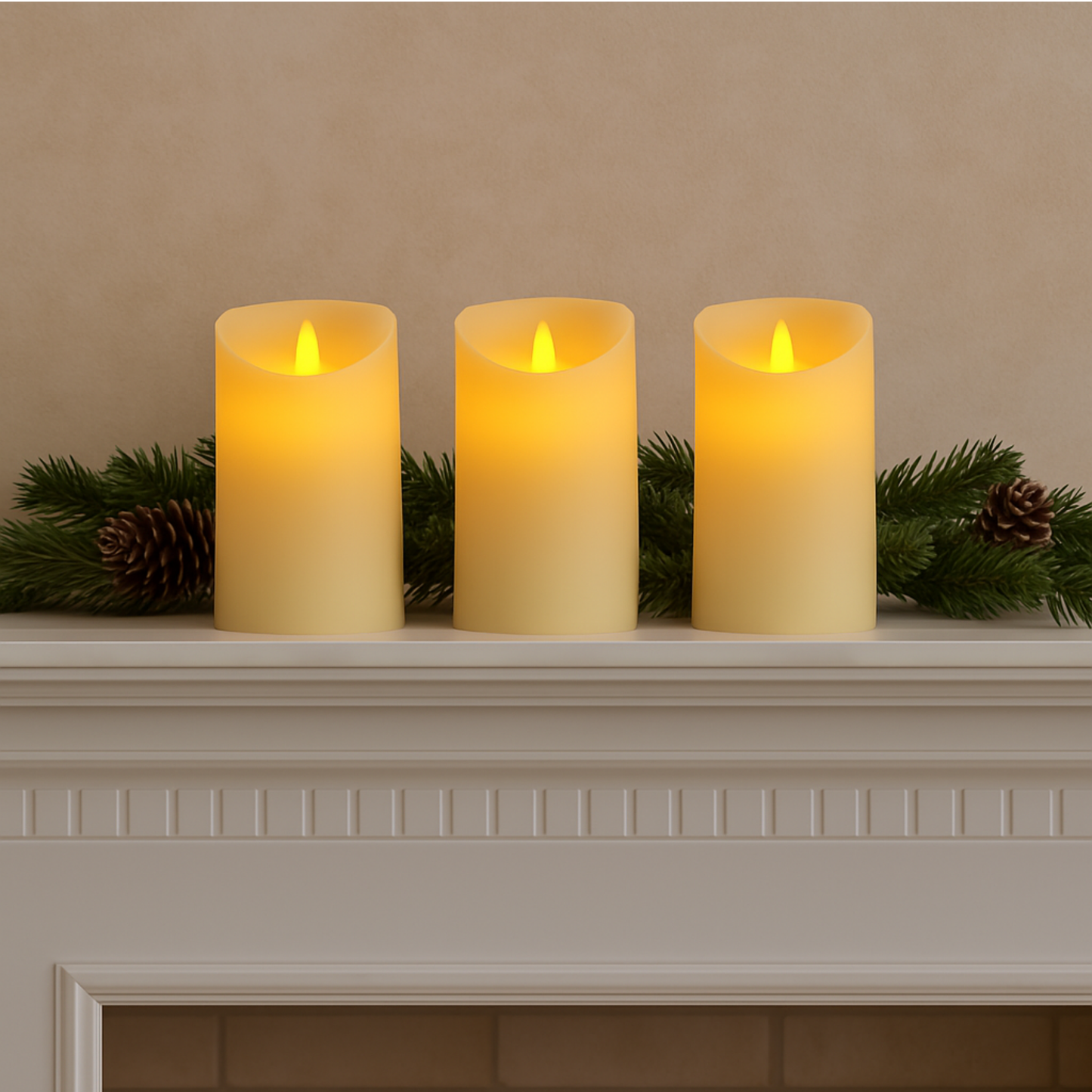 Elegani Medium Flameless LED Candle 12 Pack - 3.75 Inch Yellow Flickering Lights for Home, Events & Decor