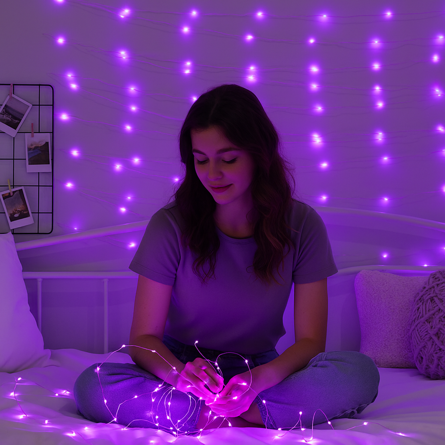 Elegani 100 LED Silver Copper Fairy String Lights – 33ft Plug-In with 4" Spacing, Flexible Wire, Indoor/Outdoor Decorative Lighting for Bedroom, Party, Wedding, and Holiday Décor-Pink