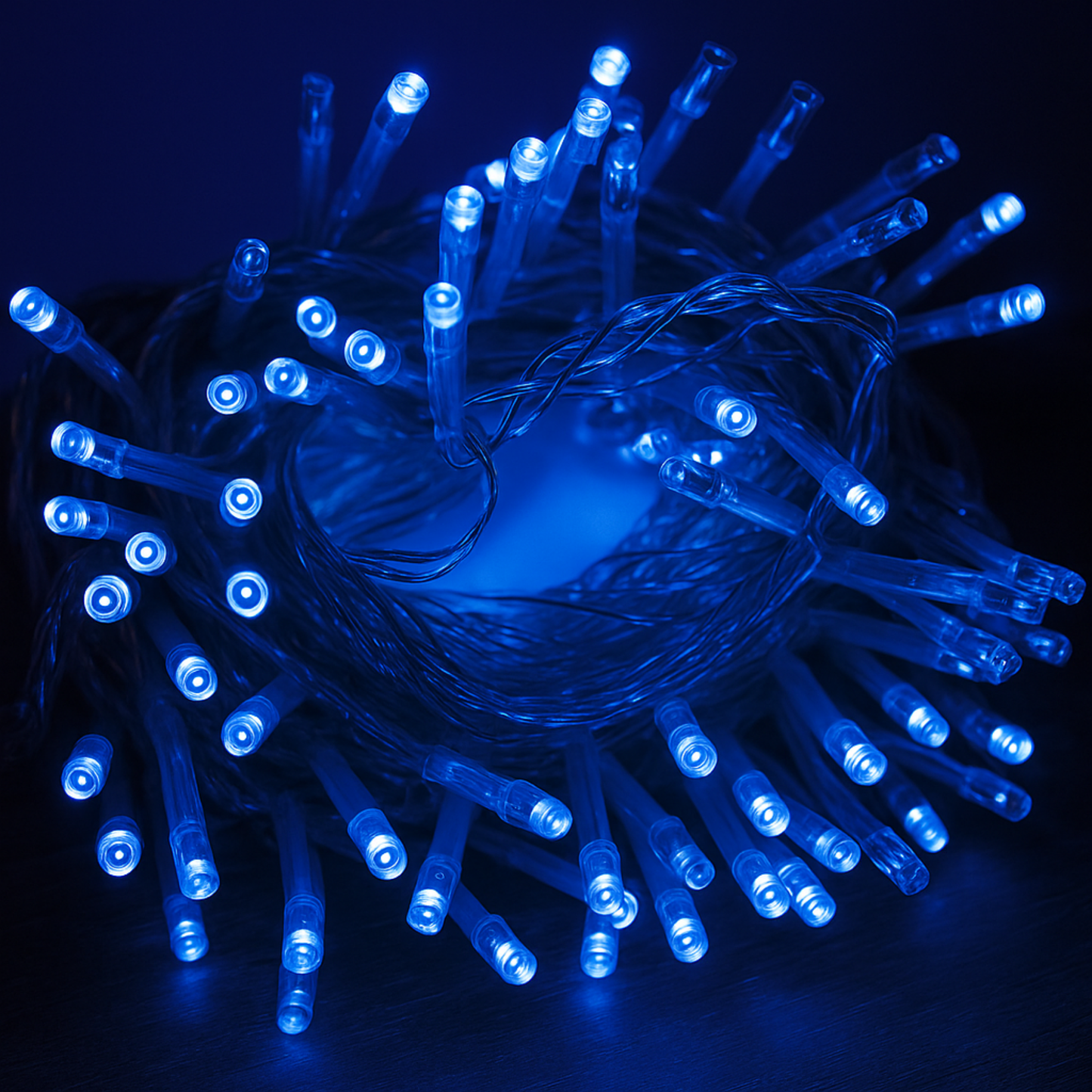 Elegani 100 LED String Lights with Flexible Clear Wire – Blue, Indoor/Outdoor, 33ft, Waterproof, Energy Efficient, Plug-In Holiday & Party Lighting