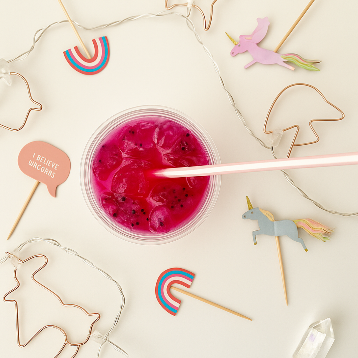 Elegani Rose Gold Unicorn String Lights – 10 Warm White LED Lights on 4.5ft Cord – Cute Nursery or Bedroom Décor for Kids, Teens, and Dorms