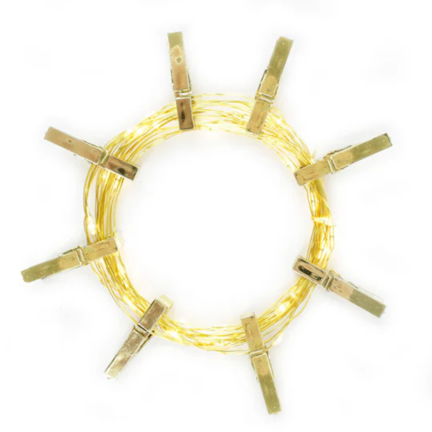 Elegani 36 LED Gold Photo Clip String Light – 13ft Decorative Hanging Lights for Photos, Art & Cards – Warm White Glow