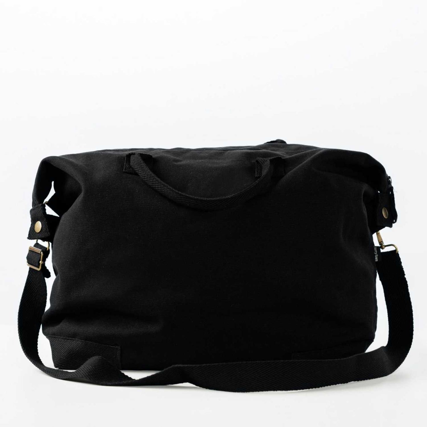 Elegani Canvas Weekender Bag – 24.8" x 16.5" Eco-Friendly 14 oz Recycled Canvas-Black