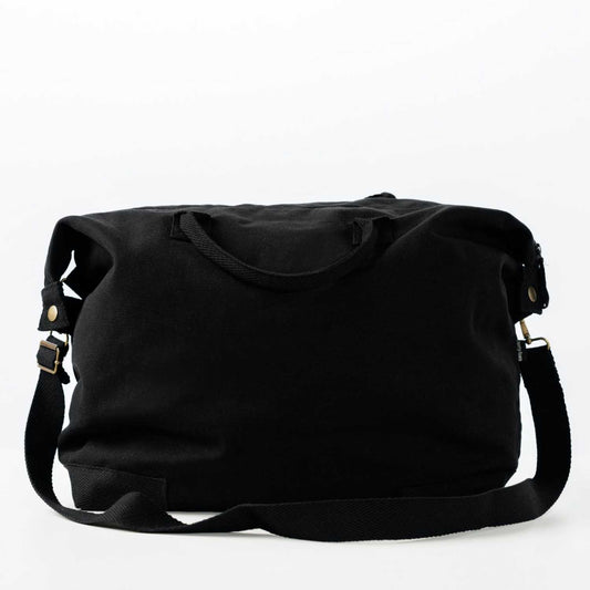 Elegani Canvas Weekender Bag – 24.8" x 16.5" Eco-Friendly 14 oz Recycled Canvas-Black