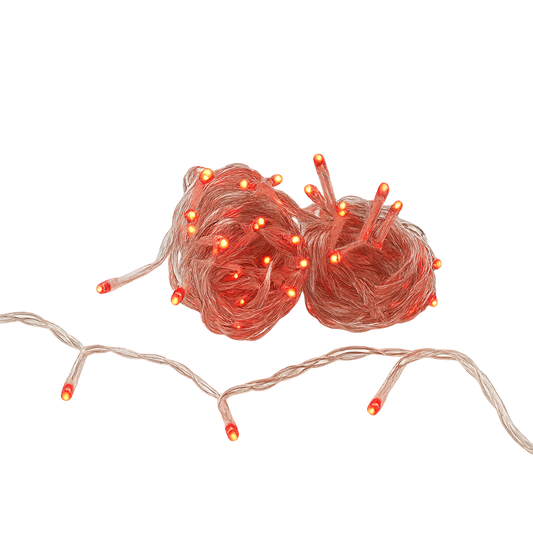 Elegani 100 LED String Red Lights with Clear Wire - 33ft Plug-In Indoor/Outdoor Fairy Lights with 8 Modes, Waterproof Decorative Lighting for Holiday, Party, and Wedding Decor