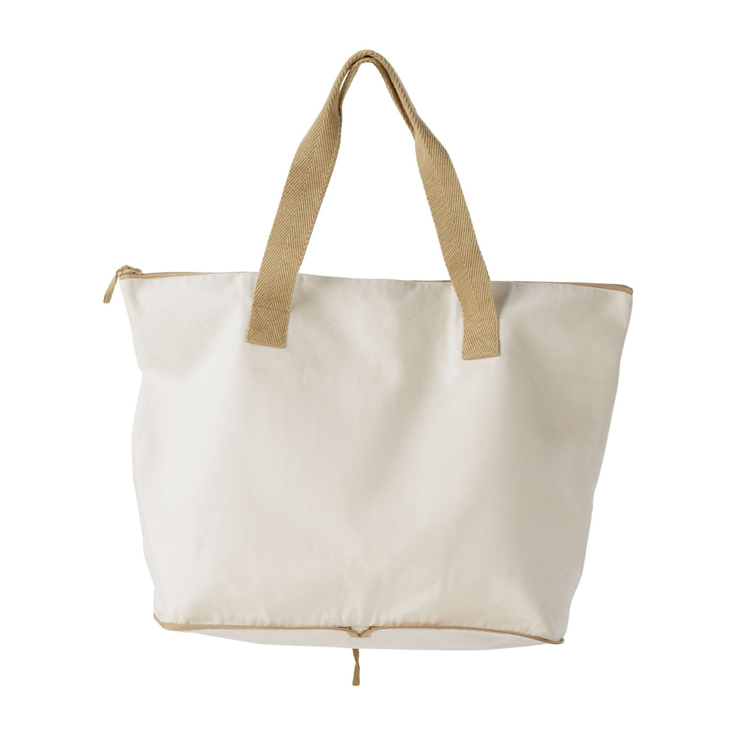 Elegani Oversized Packable Tote Bag – 15.7" x 23.2" Eco-Friendly 8 oz Recycled Fabric, Lightweight & Foldable-Natural