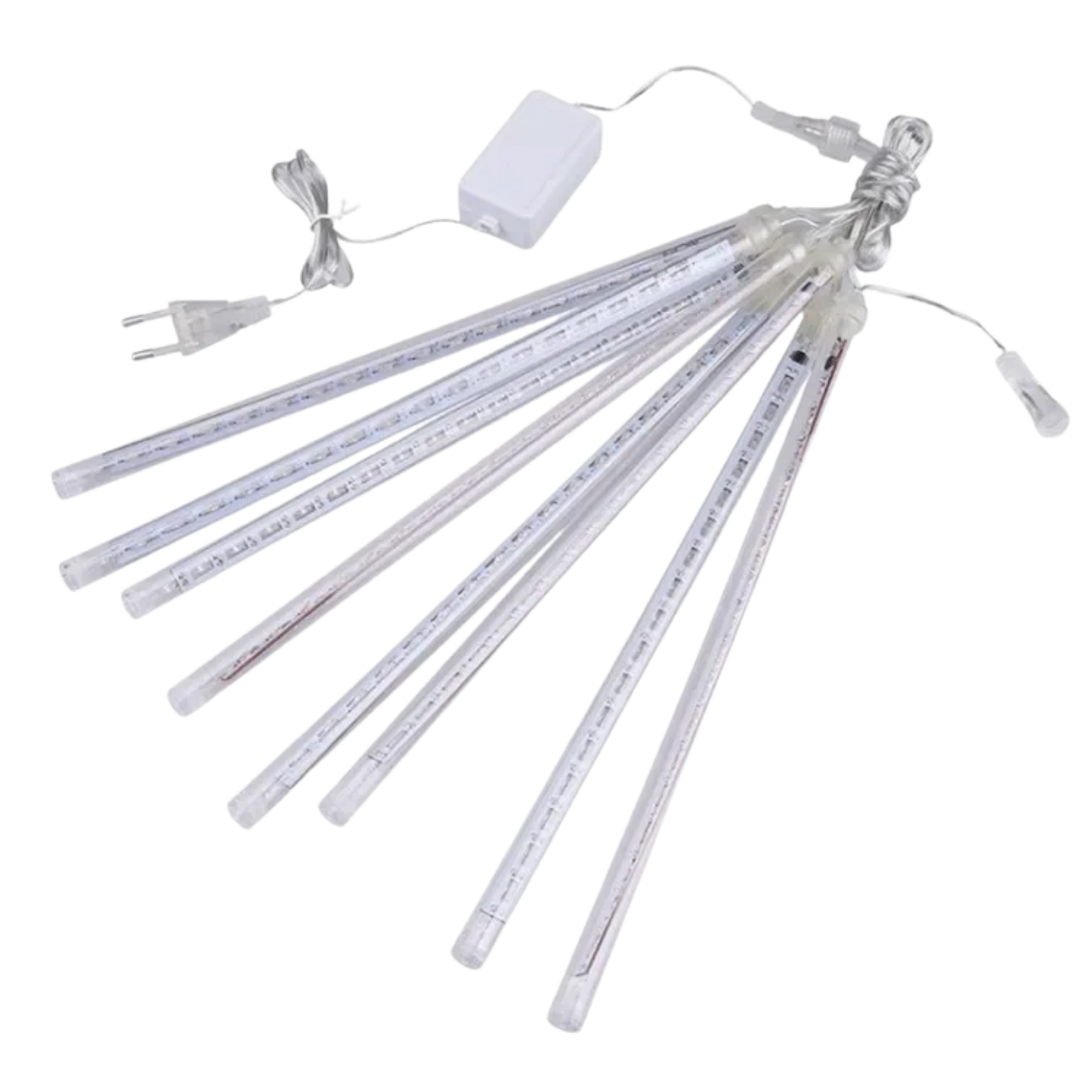 Elegani 8-Tube 50cm Red Snowfall LED Meteor Lights – 8ft Plug-In, 240 LEDs, Connectable, Indoor/Outdoor Decorative Lighting for Holiday, Tree, and Party Décor