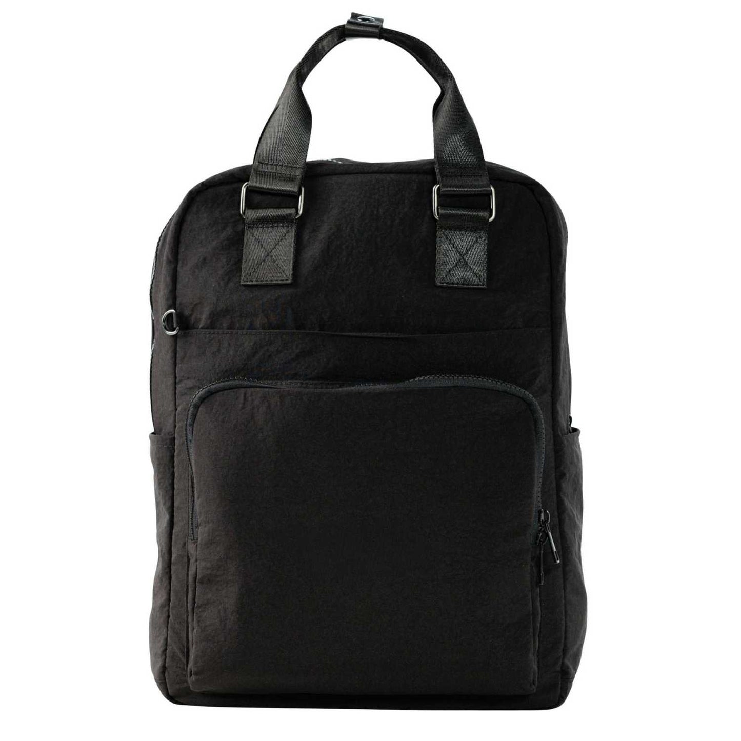 Elegani Essential Tote Backpack – 11.41" x 15.35" x 5.11" Eco-Friendly Recycled Waterproof Nylon, 14.7L Capacity, Fits 15" Laptop, Multiple Compartments-Black