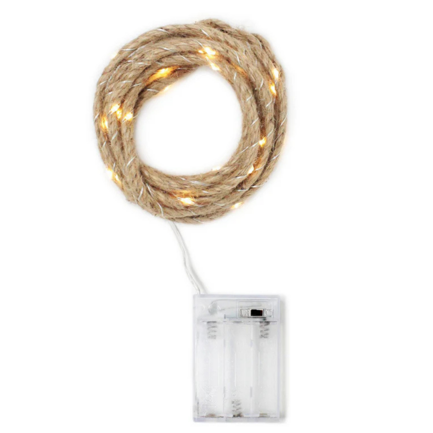Elegani 30 LED Rope String Lights – 8ft Natural Woven Rope with Warm White Fairy Lights for Farmhouse, Wedding, and Holiday Décor