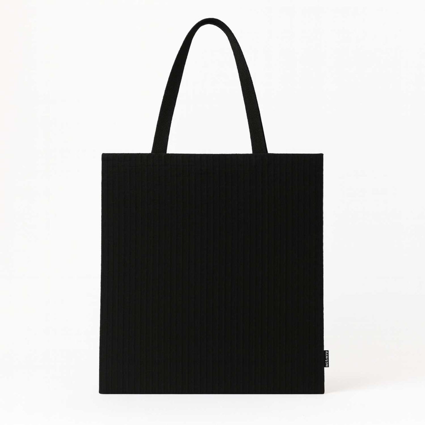 Elegani Classic Terry Tote Bag – 14.5" x 15.75" 100% Polyester with Terry Front & Cotton Backing, 24" Handles-Black