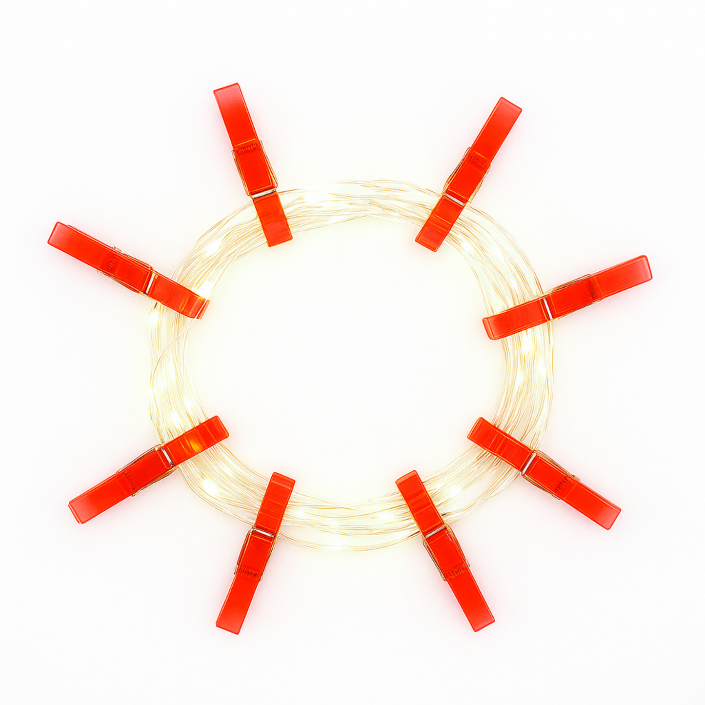 Elegani 36 LED Red Photo Clip String Light with Green Lights – 13FT Decorative Holiday Card Display