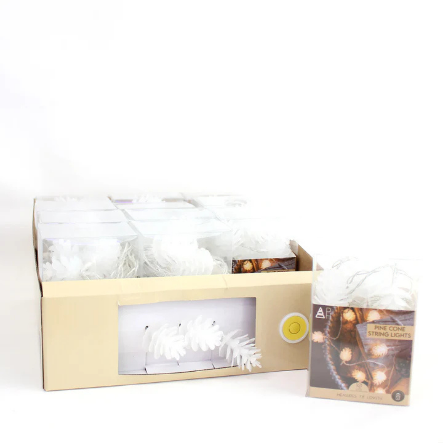 Elegani 10 LED Pine Cone String Lights – Warm White, Soft Plastic, Indoor Outdoor Decorative Lighting