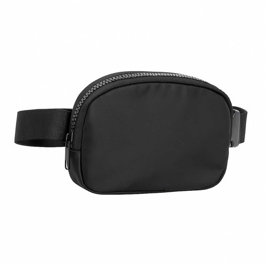 Elegani Explorer Belt Bag – 7.4" x 5.11" x 1.97" Nylon Twill Waist Pack with Adjustable Strap, Multiple Pockets, 1L Capacity for Travel and Outdoor Activities-Black