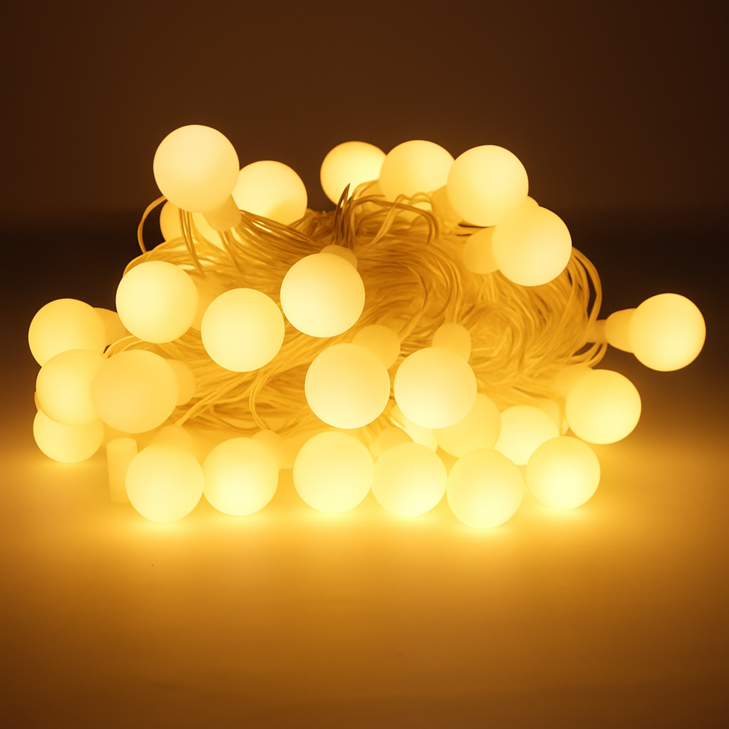 Elegani 50 LED Warm White String Light Bulbs with Connector – 16ft Plug-In, 8 Lighting Modes, Indoor/Outdoor Decorative Lighting for Holiday, Party, and Home Décor