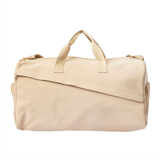 Elegani Essential Sports Duffel Bag – 21.6" x 11.02" x 9.84" Eco-Friendly Recycled Nylon, 38.5L Capacity, Water-Repellent, Multiple Compartments-Beige