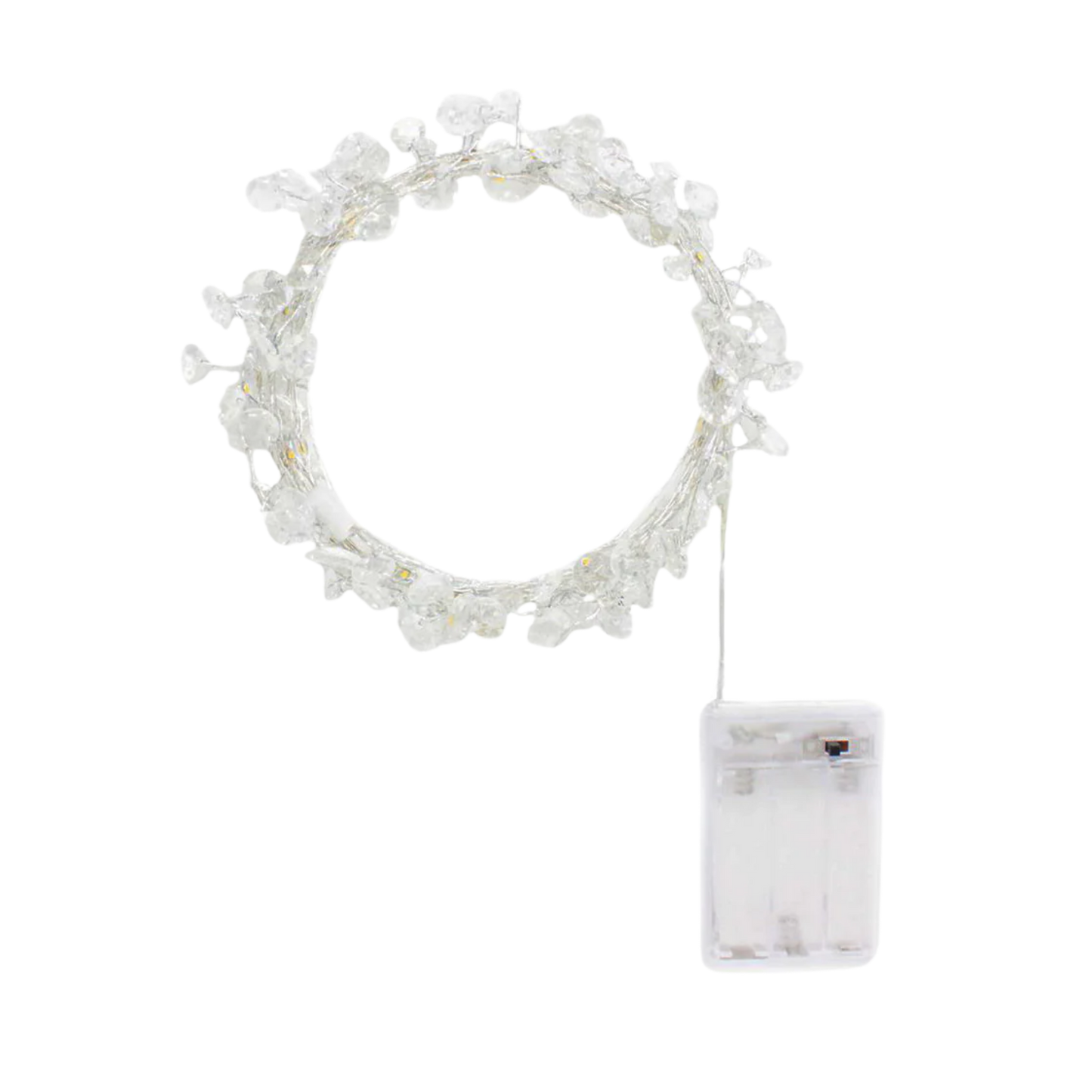 Elegani 40 LED Crystal Gemstone Fairy Lights – 16ft Silver Wire String Lights with 97 Clear Crystals – Warm White Glow for Bedroom, Nursery, Party, Wedding & Holiday Decor