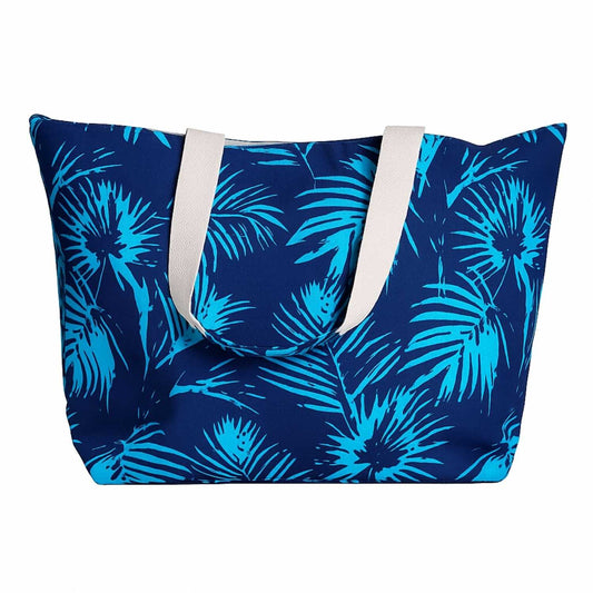 Elegani Coastal Tote Bag – 22" x 15" x 6" Polyester Canvas Beach Bag-Palm Tree