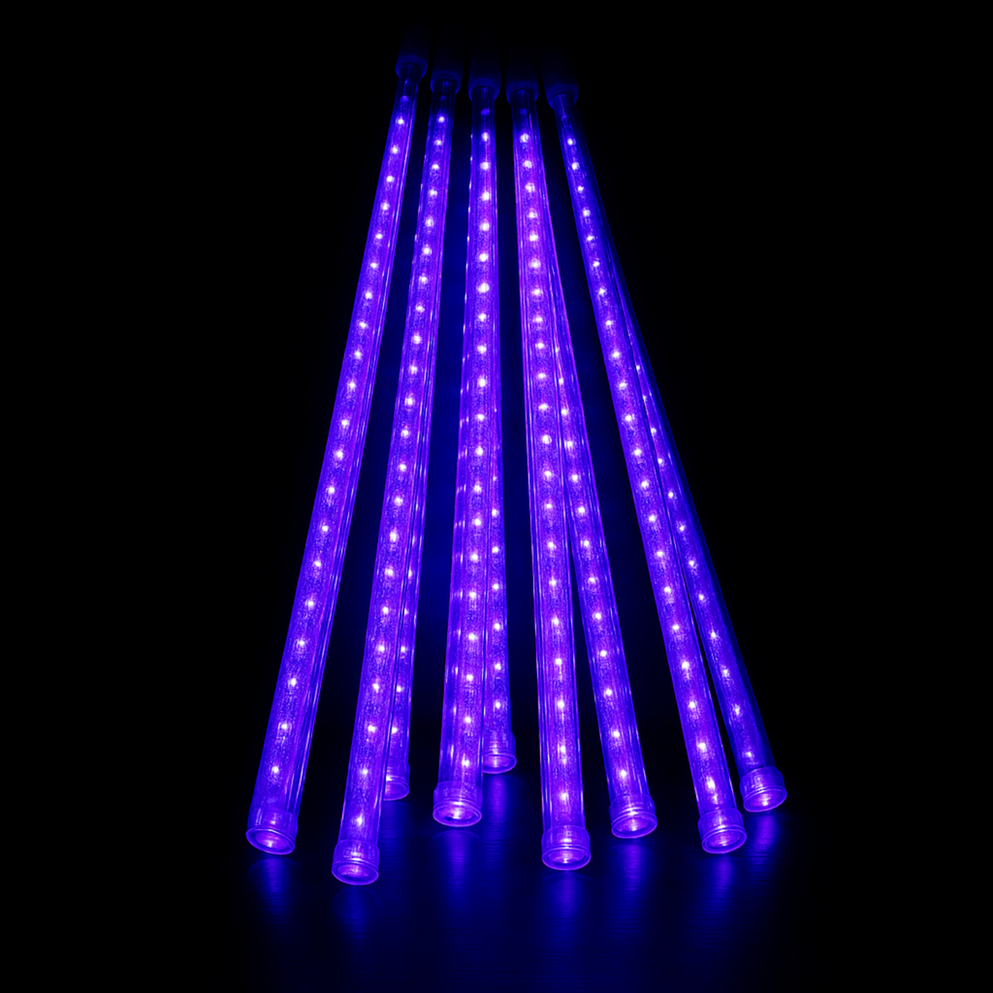 Elegani 8-Tube Snowfall Lights – 50cm Purple LED Meteor Shower Lights, Indoor/Outdoor, Waterproof, Plug-In, Holiday & Party Decoration