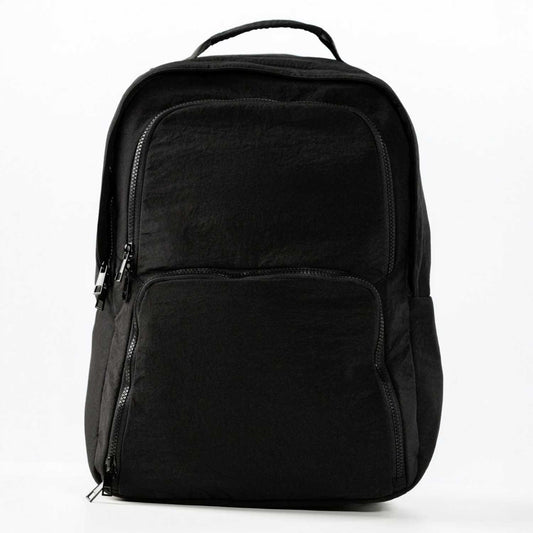 Elegani Essential Backpack – 12" x 18" x 6" Eco-Friendly Recycled Nylon, 20L Capacity, Water-Repellent, Lightweight Design-Black