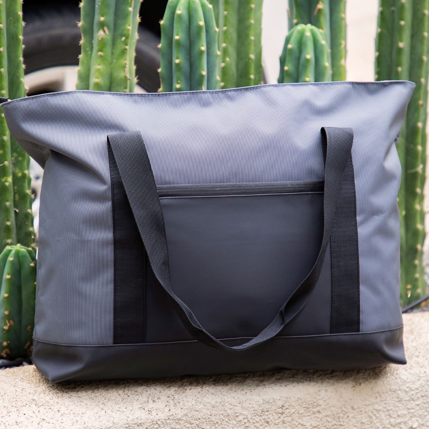 Elegani Active Tote Bag – 17.32" x 14.47" x 6.29" Eco-Friendly Recycled PET & PU, 21.56L Capacity, Front & Interior Zippered Pockets