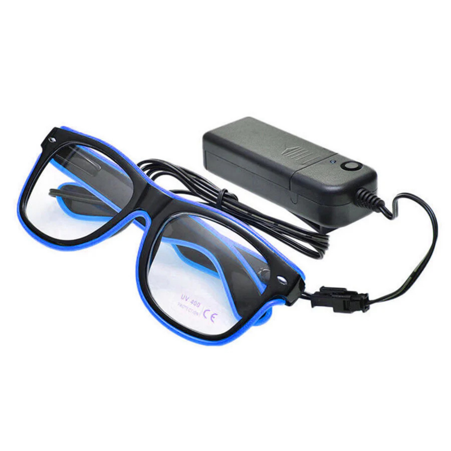 Elegani Blue LED Glow Glasses – Light Up Party Eyewear for Festivals, Birthdays & Night Events