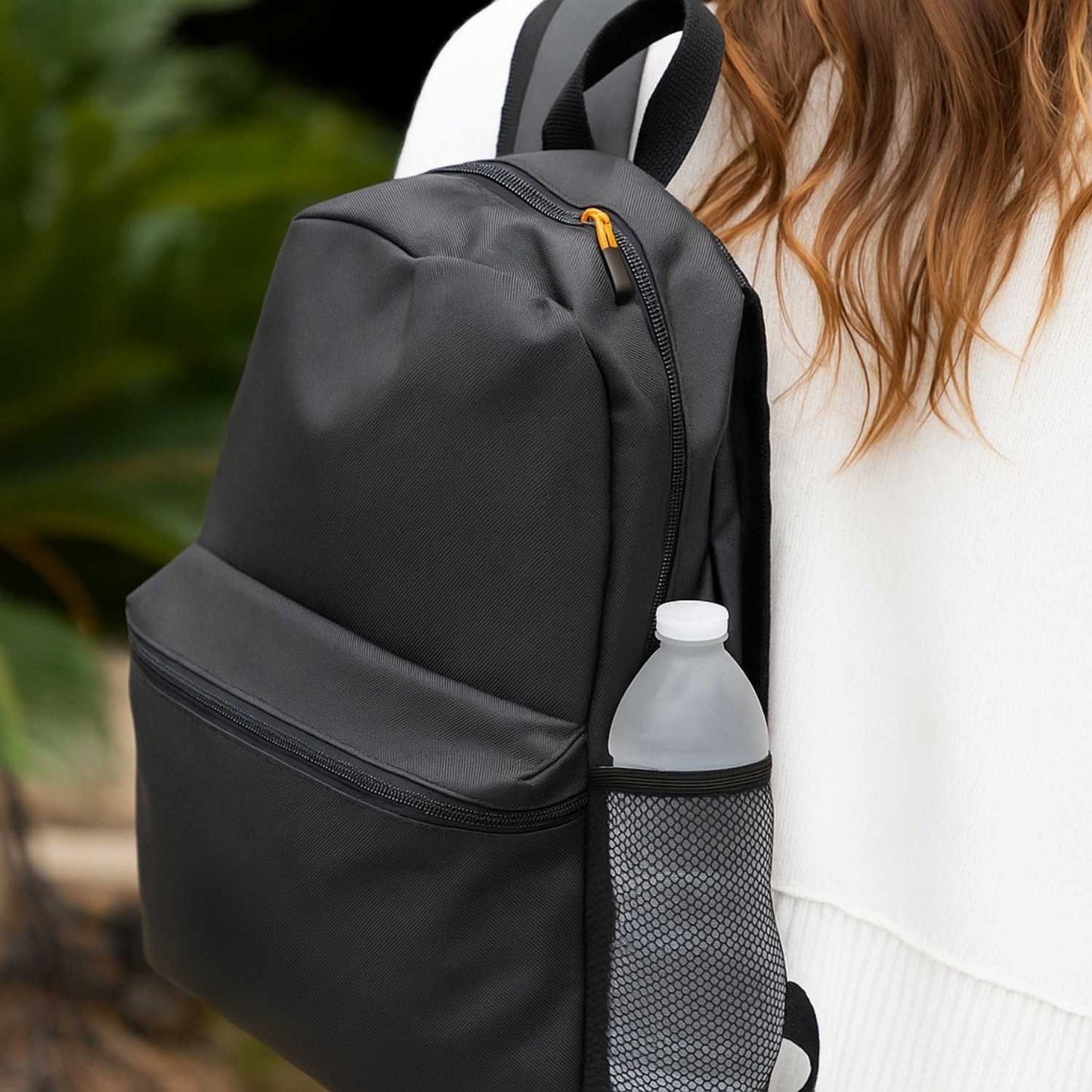 Elegani Classic Backpack – 11.61" x 16.53" x 3.93" Eco-Friendly Recycled PET, 12L Capacity, Ergonomic Sport Zipper Pulls-Gray