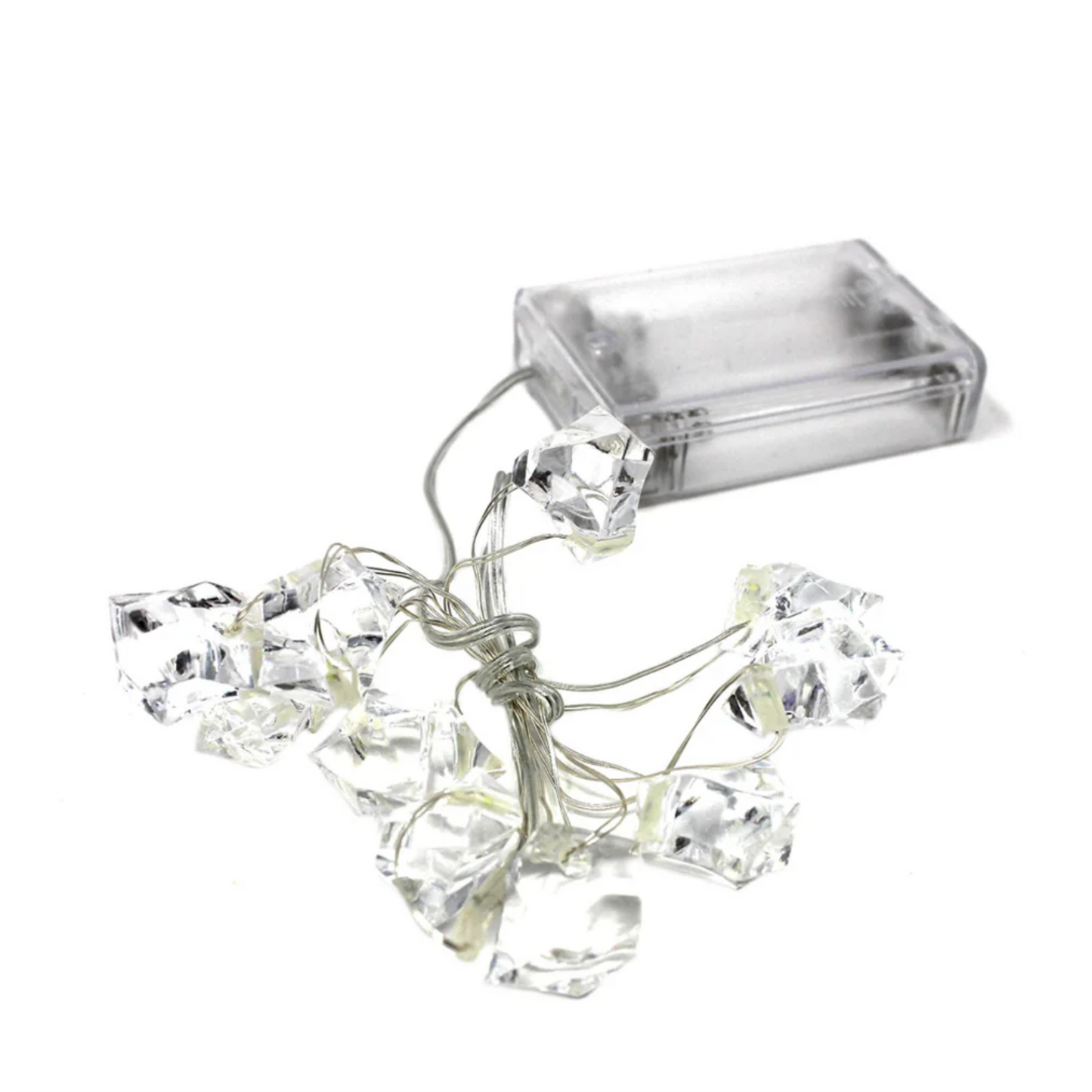 Elegani 10 LED Crystal String Lights – 4.9ft Warm White, Clear Wire, Indoor Decorative Fairy Lights for Bedroom, Party, Wedding, and Holiday Decor