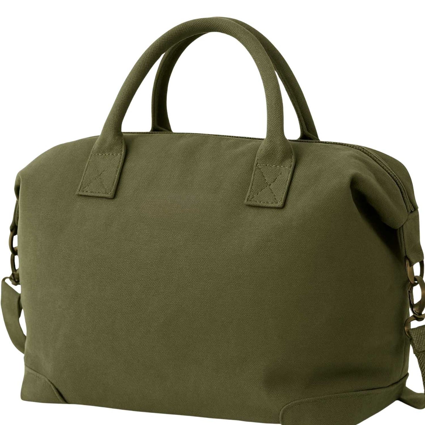 Elegani Canvas Weekender Bag – 24.8" x 16.5" Eco-Friendly 14 oz Recycled Canvas-Olive Green