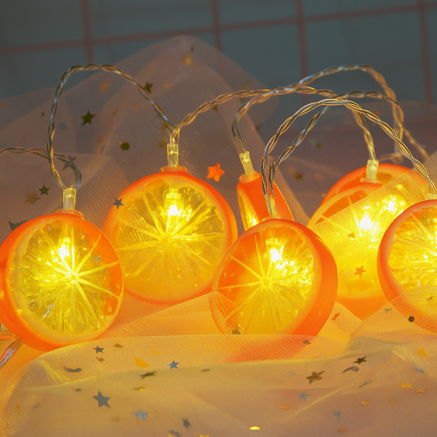 Elegani 10 LED Orange String Lights – Warm White Glow for Holiday and Everyday Décor