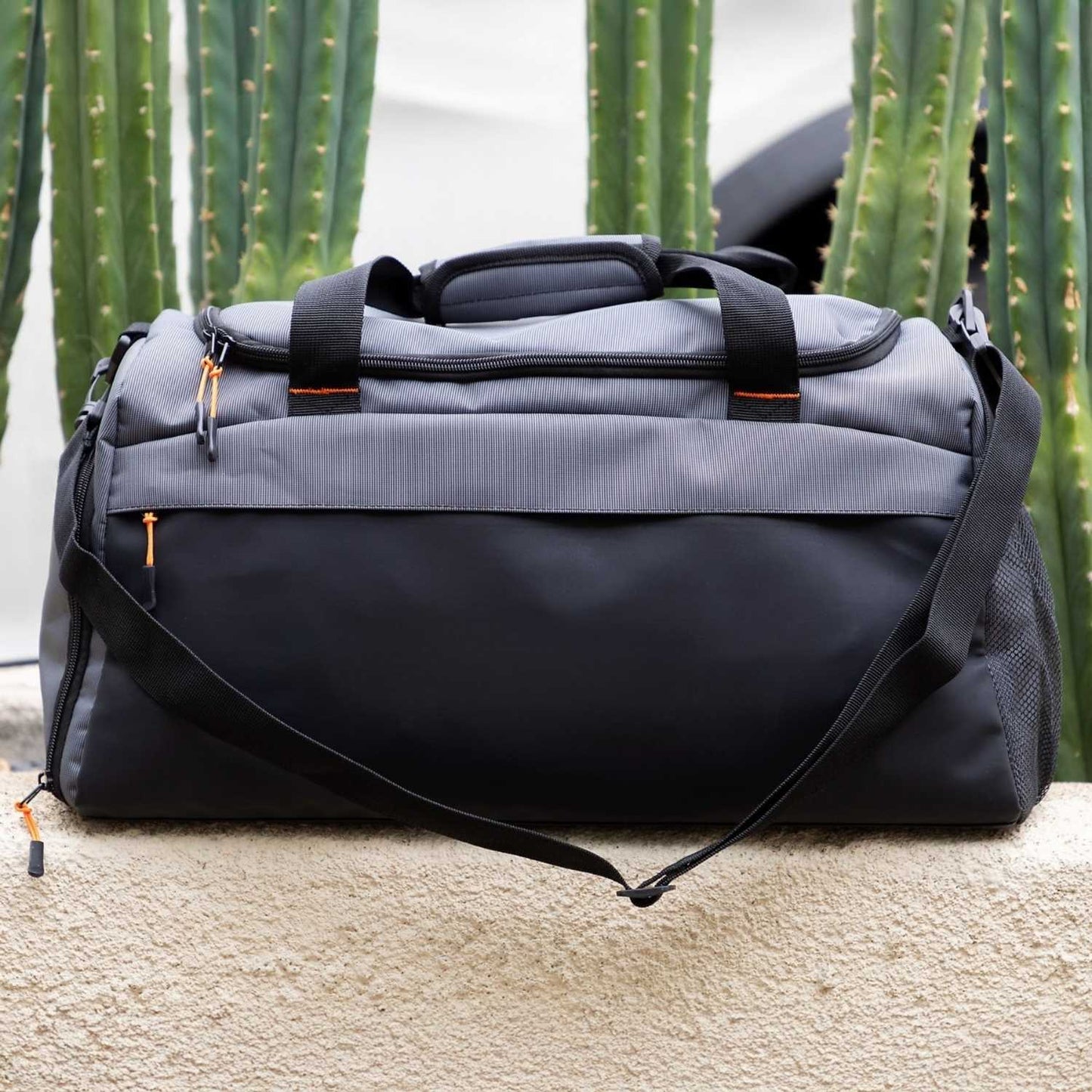Elegani Active Sports Duffle Bag – 19.68" x 10.23" x 9.44" Eco-Friendly RPET & PU, 31.2L Capacity, Ventilated Shoe Compartment, Multiple Pockets