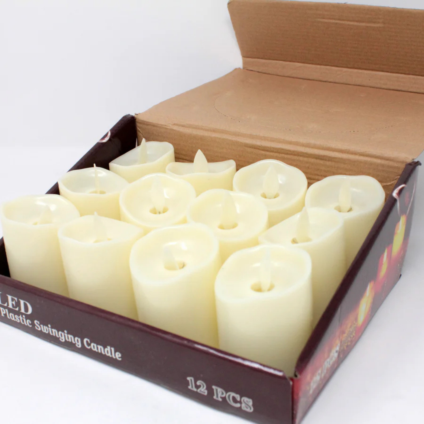Elegani Small Flameless LED Tealight Candles 12 Pack – 2.75" White Warm Glow – Safe for Home, Decor, and Events