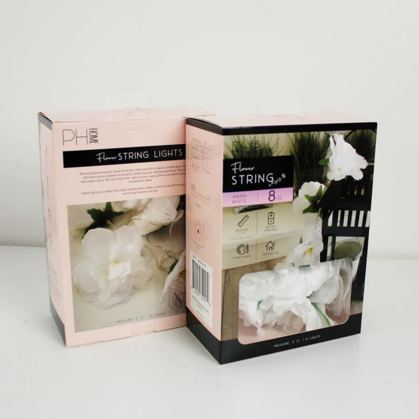 Elegani 8 LED White Flower String Lights – Warm White Floral Fairy Lights for Home and Event Décor