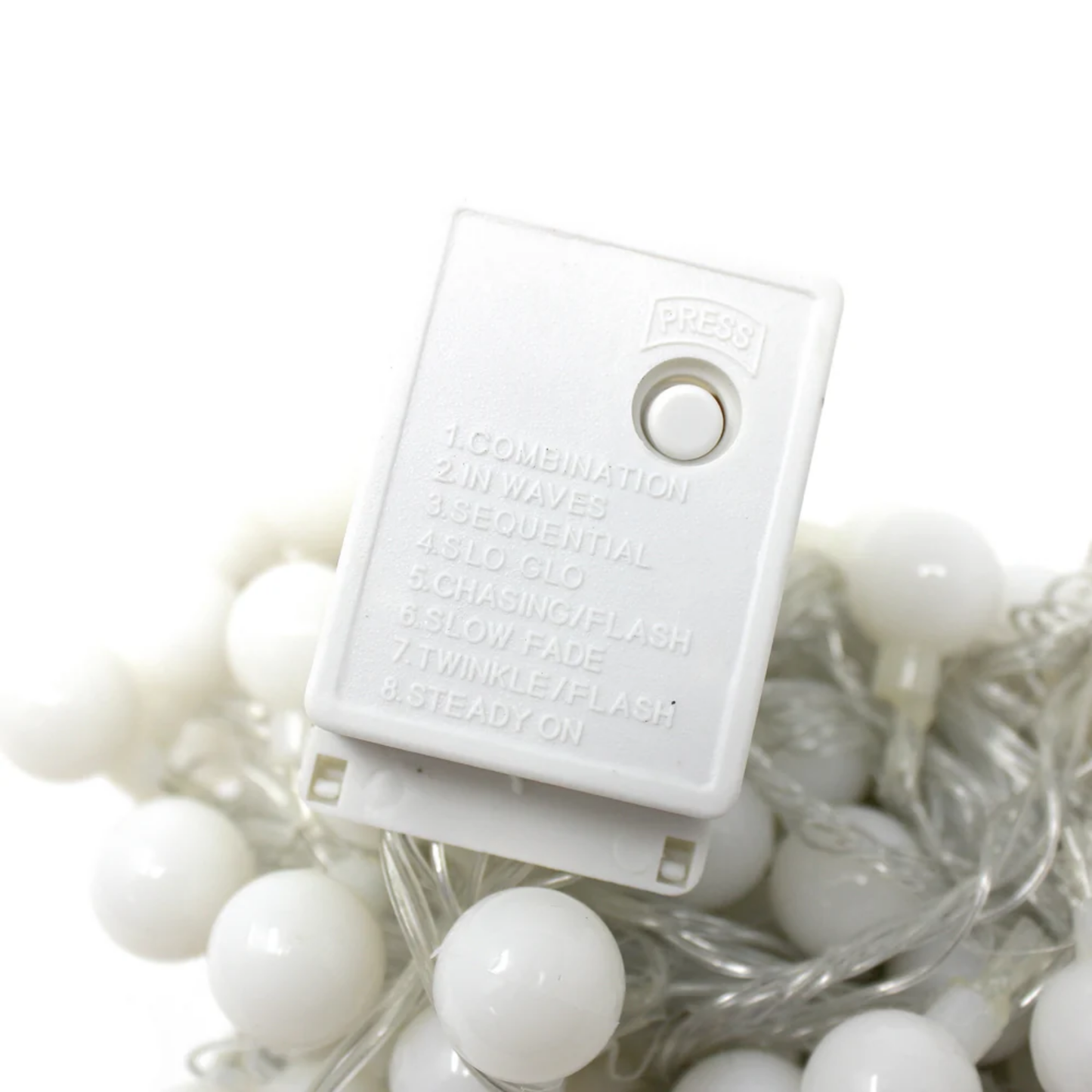 Elegani 100 LED White String Light Bulbs with Connector – 32ft Plug-In, 8 Lighting Modes, Indoor Decorative Lighting for Holiday, Party, and Home Décor