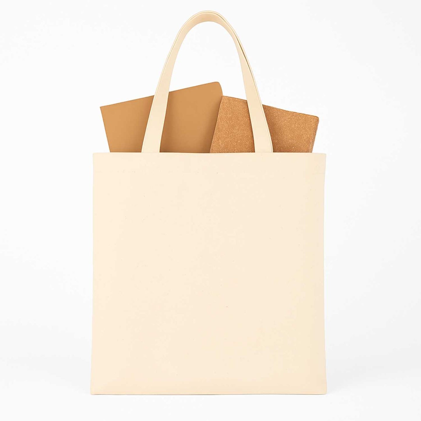 Elegani Classic Terry Tote Bag – 14.5" x 15.75" 100% Polyester with Terry Front & Cotton Backing, 24" Handles-Natural