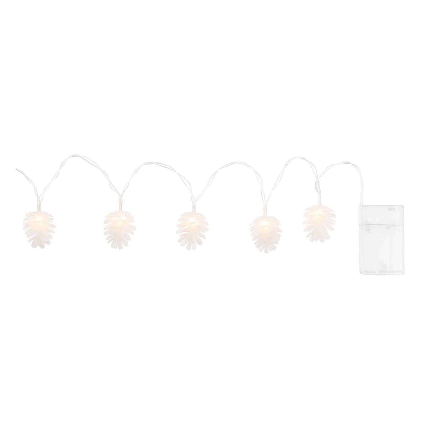 Elegani 10 LED Pine Cone String Lights – Warm White, Soft Plastic, Indoor Outdoor Decorative Lighting