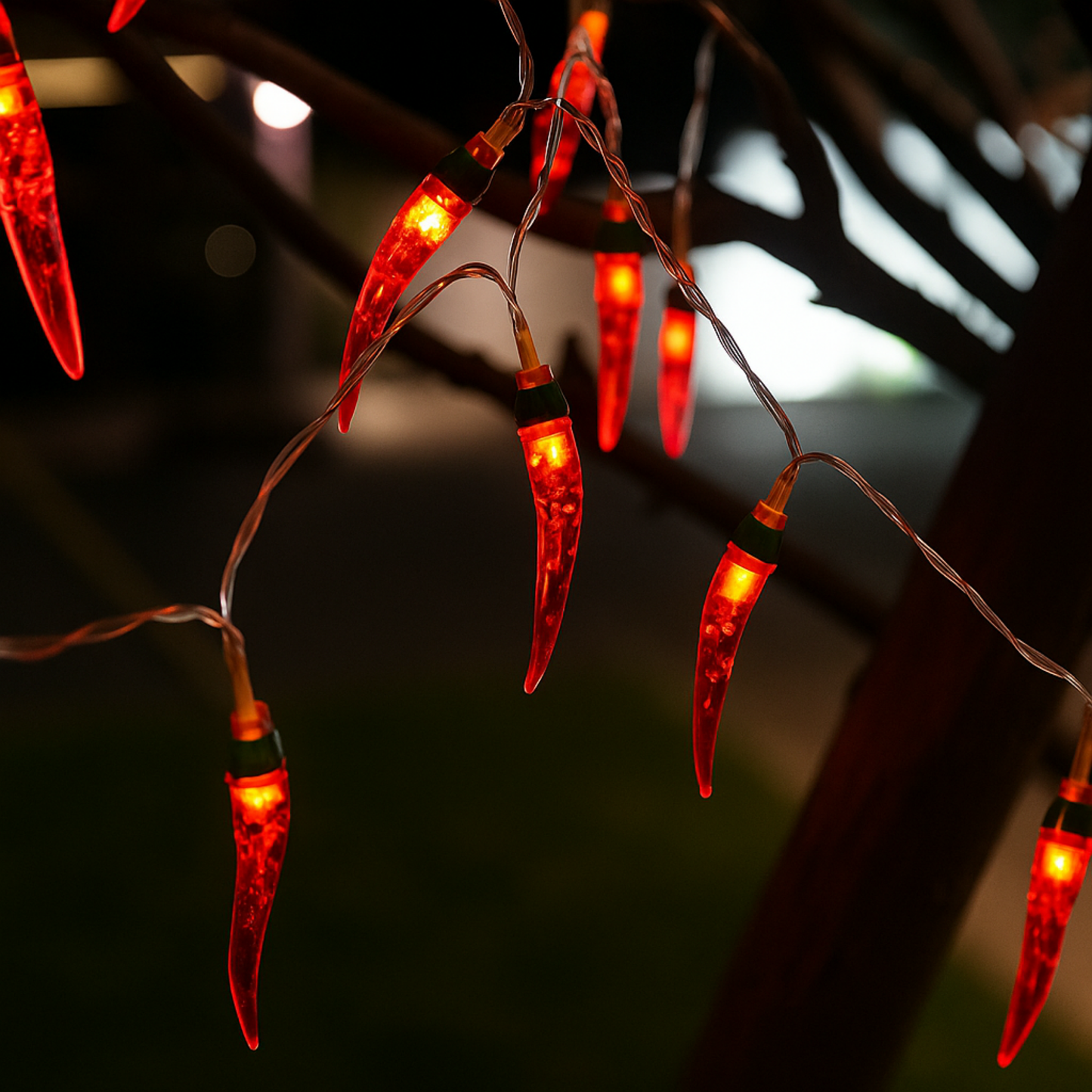 Elegani Chili Pepper String Lights – 10 Warm White LED Indoor Décor, 6ft Light Strand