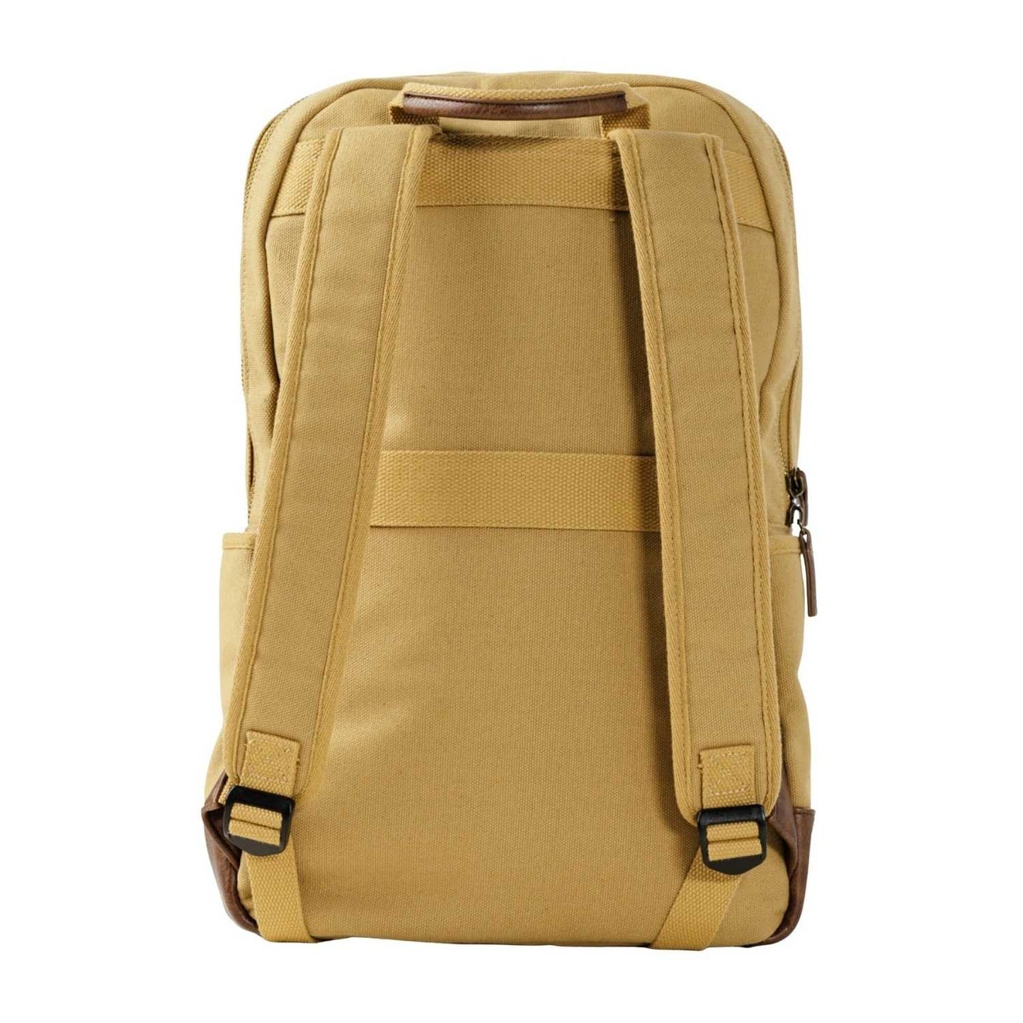 Elegani Touring Luxe Backpack – 11.02" x 18.50" x 5.11", Eco-Friendly Recycled Canvas-Tan
