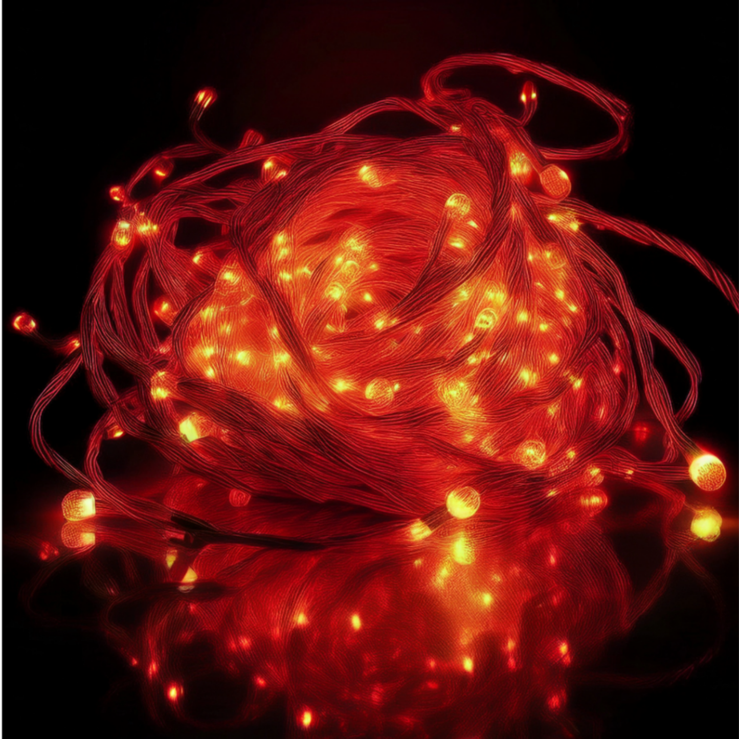 Elegani 100 LED String Red Lights with Clear Wire - 33ft Plug-In Indoor/Outdoor Fairy Lights with 8 Modes, Waterproof Decorative Lighting for Holiday, Party, and Wedding Decor