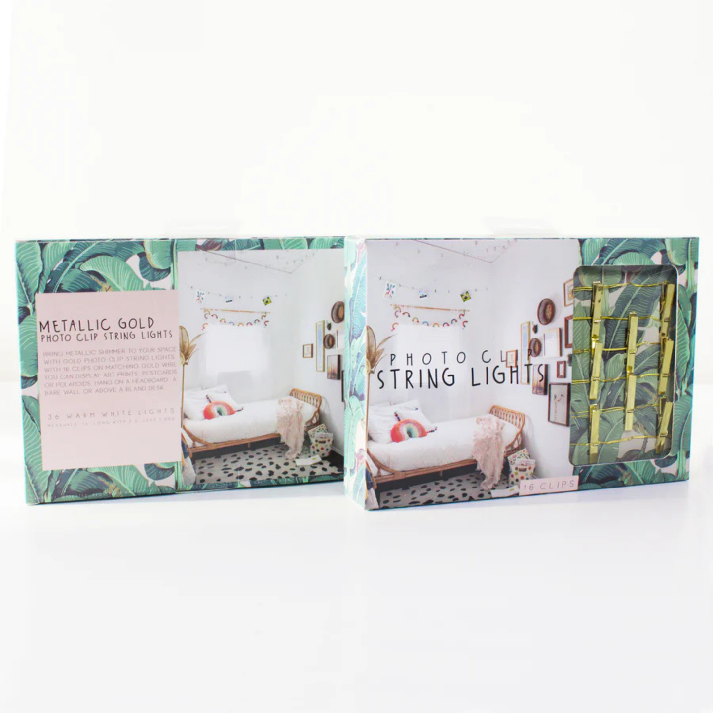 Elegani 36 LED Gold Photo Clip String Light – 13ft Decorative Hanging Lights for Photos, Art & Cards – Warm White Glow