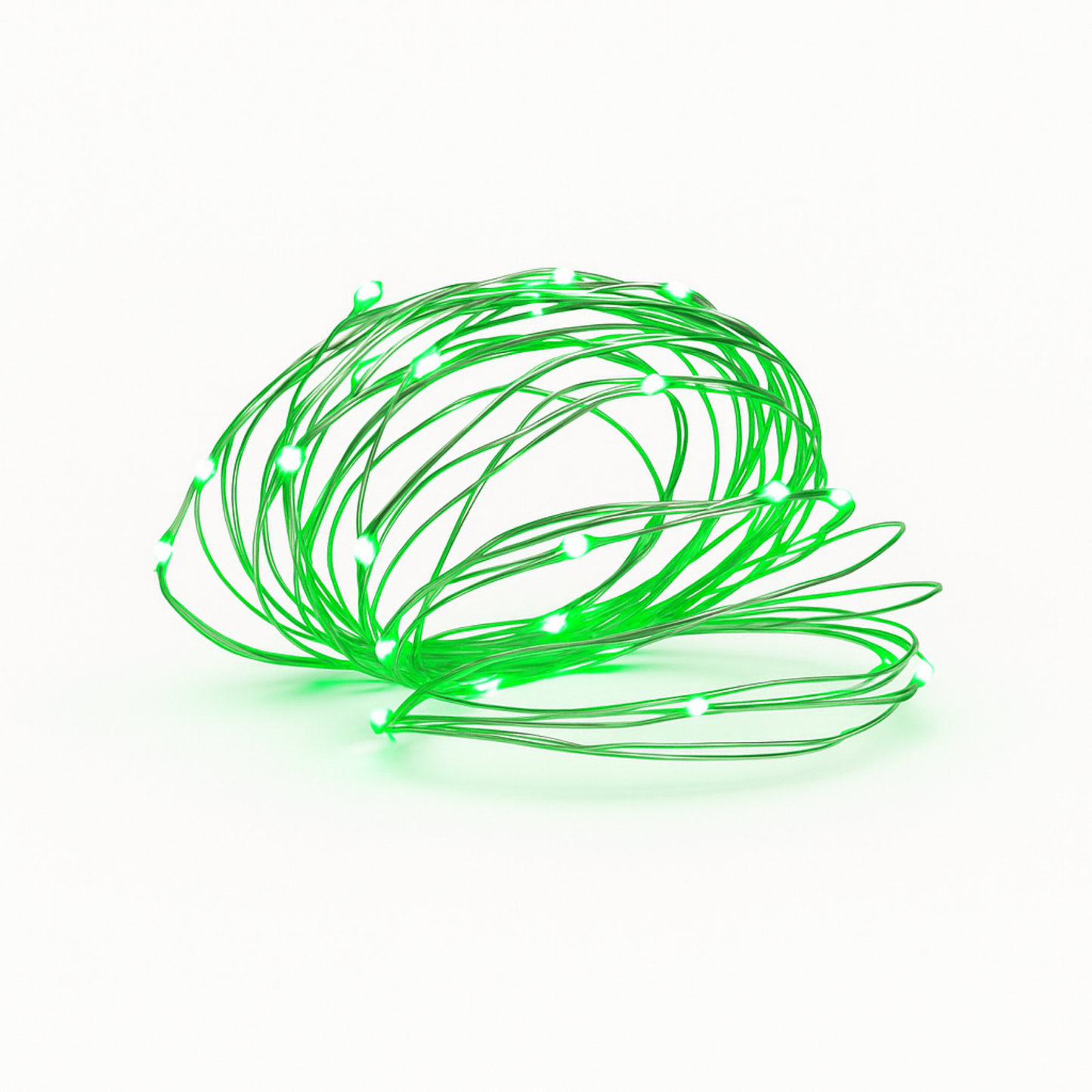 Elegani 100 LED Silver Copper Fairy String Lights – 33ft Plug-In with 4" Spacing, Flexible Wire, Indoor/Outdoor Decorative Lighting for Bedroom, Party, Wedding, and Holiday Décor-Green