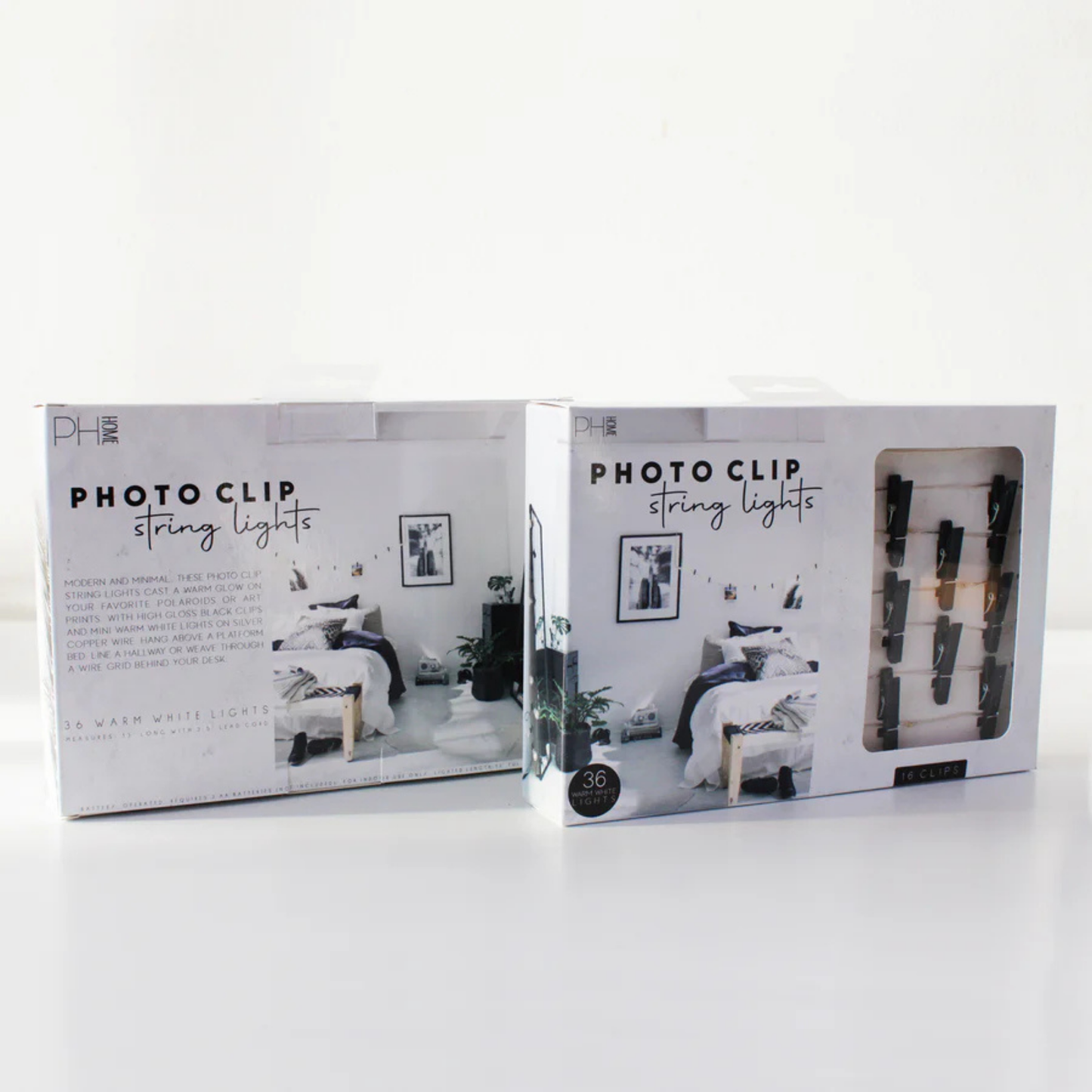 Elegani 36 LED Matte Black Photo Clip String Light – 13FT Display Light with Warm White Glow for Bedroom, Wall Décor, Dorm, Headboard or Office