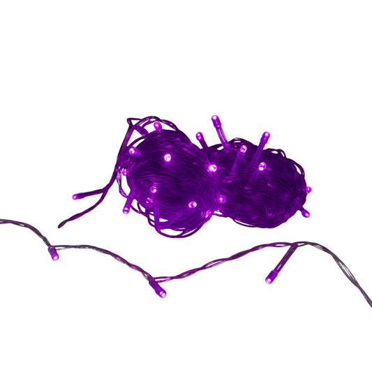 Elegani 100 LED String Purple Lights with Clear Wire – 33ft Plug-In Indoor Outdoor Fairy Lights with 8 Modes, Waterproof Decorative Lighting for Parties, Weddings, Holidays