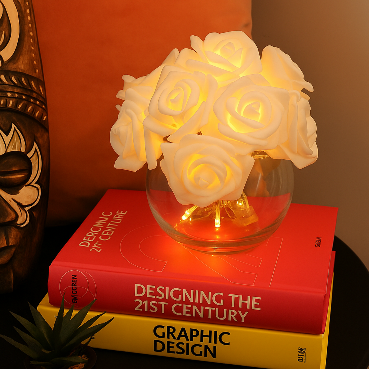 Elegani 20 LED Warm White Rose String Lights – 9.5ft Soft PE Flowers for Wedding & Home Decor