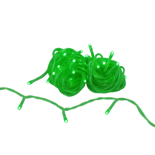 Elegani 100 LED String Lights with Flexible Clear Wire – Indoor/Outdoor, 33ft, Waterproof, Energy Efficient, Plug-In, Holiday & Party Lighting-Green